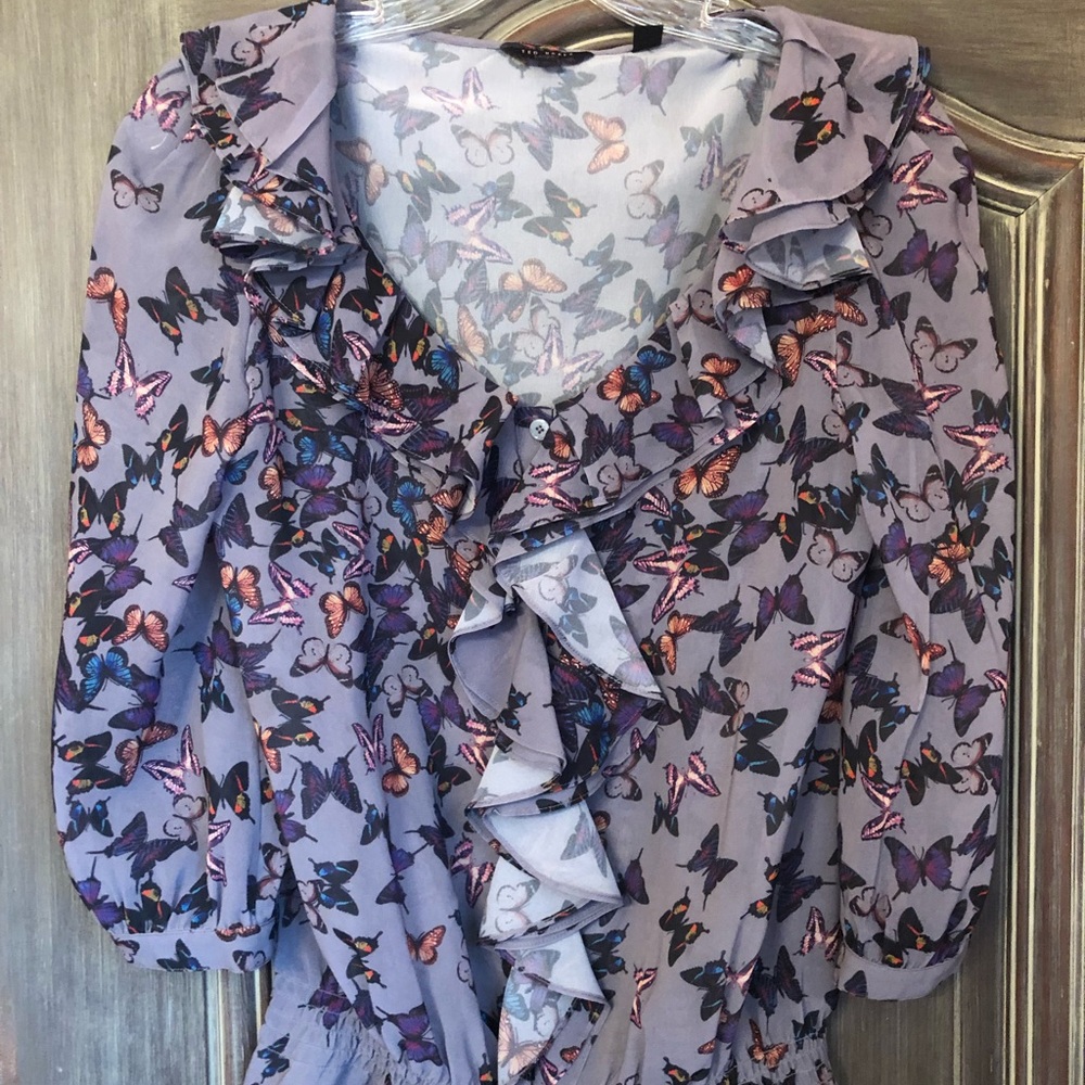 Three quarter length sleeve grey blouse